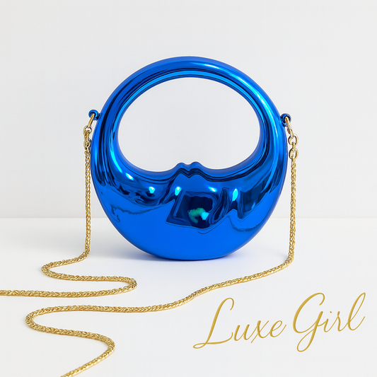 New High-end Acrylic Women's Moon Handbag Creative Design Chain Shoulder Crossbody Bag