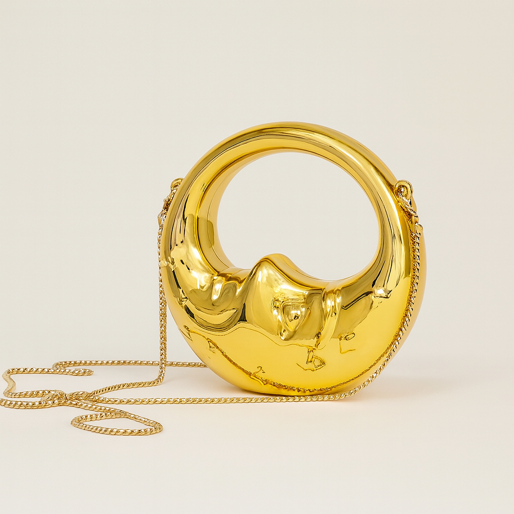 New High-end Acrylic Women's Moon Handbag Creative Design Chain Shoulder Crossbody Bag