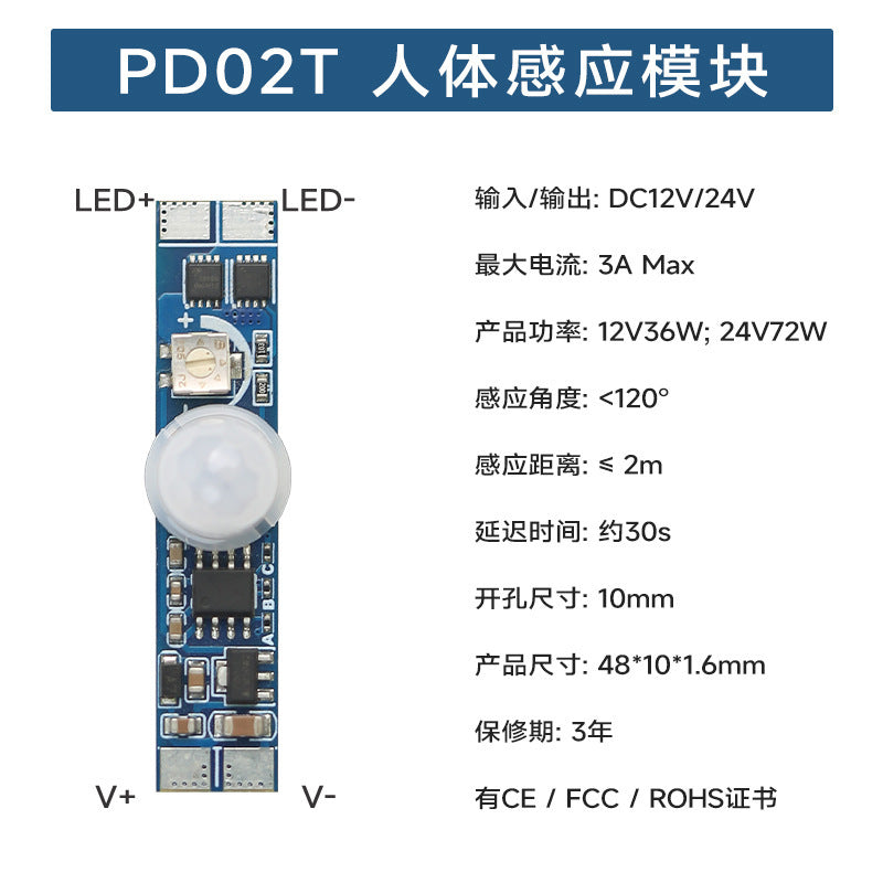 Rockwell Infrared Human Body Sensor Switch Cabinet Light Hand Sweep Sensor Door Control Touch Switch Sensing Module
