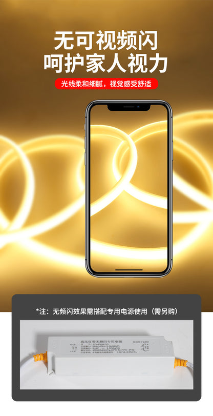 Cross-border Silicone220V High Pressure COB Light Strip110V Living Room led Light strip high voltage outdoor waterproof light strip ambient light