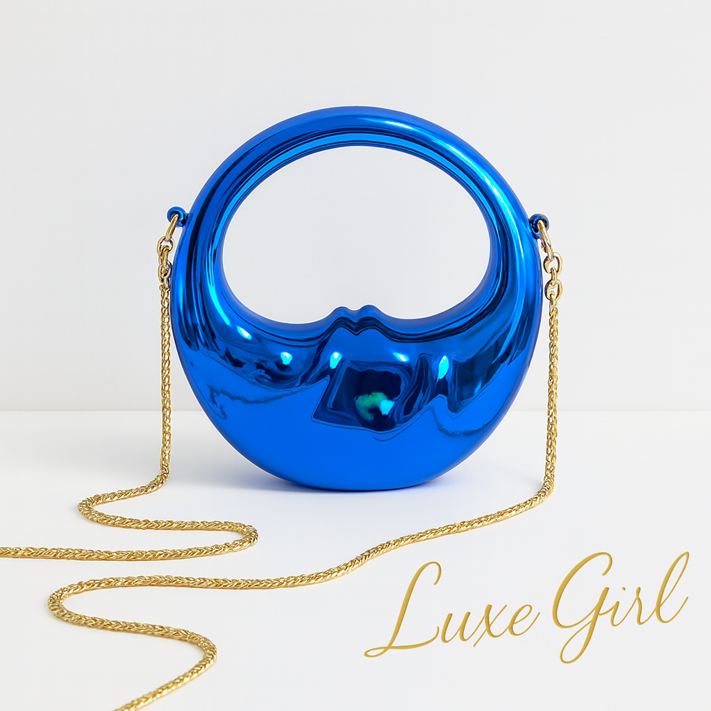 New High-end Acrylic Women's Moon Handbag Creative Design Chain Shoulder Crossbody Bag