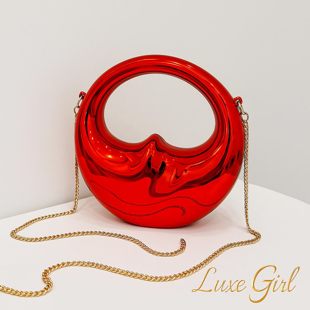 New High-end Acrylic Women's Moon Handbag Creative Design Chain Shoulder Crossbody Bag