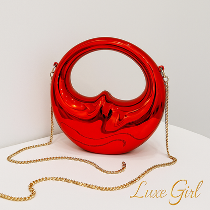 New High-end Acrylic Women's Moon Handbag Creative Design Chain Shoulder Crossbody Bag