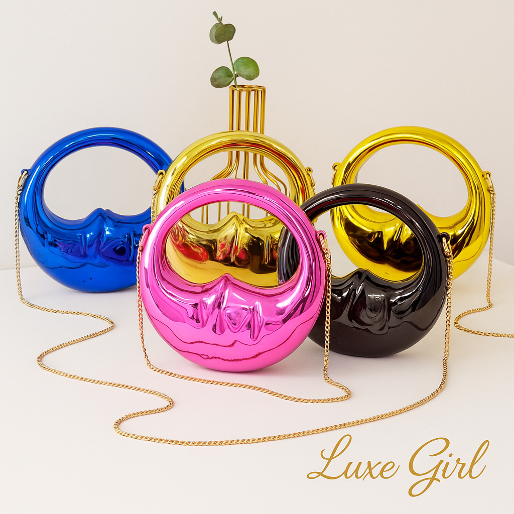 New High-end Acrylic Women's Moon Handbag Creative Design Chain Shoulder Crossbody Bag