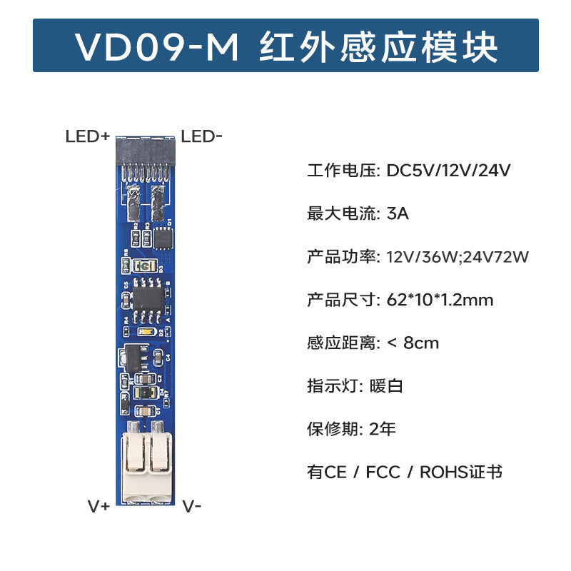 Rockwell Infrared Human Body Sensor Switch Cabinet Light Hand Sweep Sensor Door Control Touch Switch Sensing Module