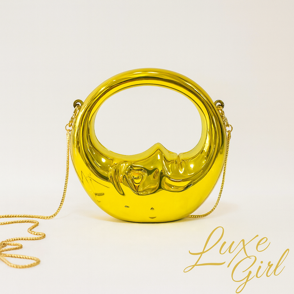 New High-end Acrylic Women's Moon Handbag Creative Design Chain Shoulder Crossbody Bag