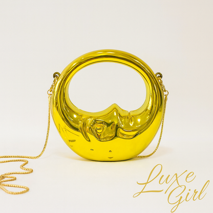 New High-end Acrylic Women's Moon Handbag Creative Design Chain Shoulder Crossbody Bag