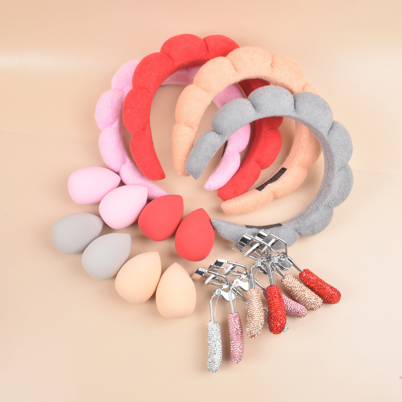 23-Piece Luxury Makeup Brush Gift Set with Crystal Brushes, Headband, Curler, Holder & Sponge