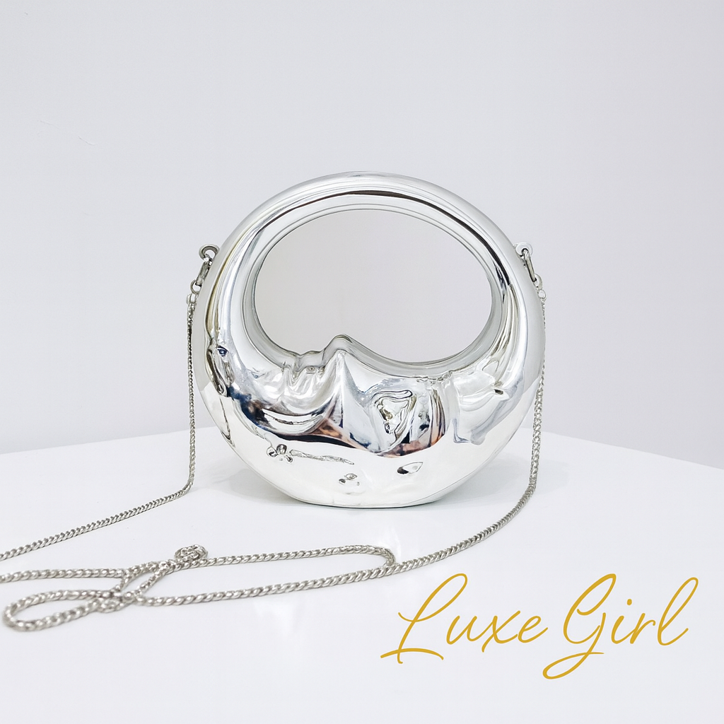 New High-end Acrylic Women's Moon Handbag Creative Design Chain Shoulder Crossbody Bag