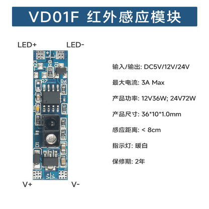 Rockwell Infrared Human Body Sensor Switch Cabinet Light Hand Sweep Sensor Door Control Touch Switch Sensing Module