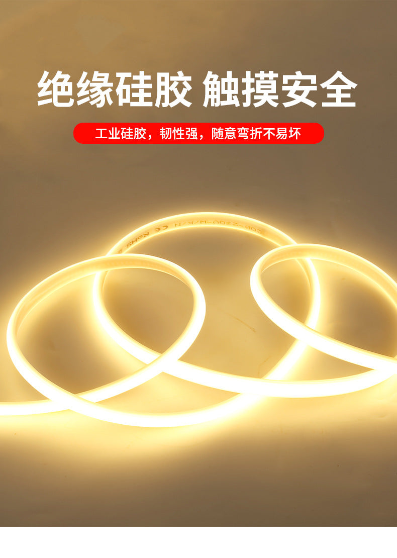 Cross-border Silicone220V High Pressure COB Light Strip110V Living Room led Light strip high voltage outdoor waterproof light strip ambient light