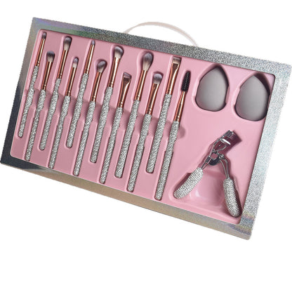 22-Piece Luxury Crystal Makeup Brush Gift Set with Premium Beauty Accessories