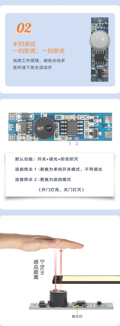 Rockwell Infrared Human Body Sensor Switch Cabinet Light Hand Sweep Sensor Door Control Touch Switch Sensing Module