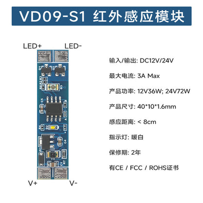 Rockwell Infrared Human Body Sensor Switch Cabinet Light Hand Sweep Sensor Door Control Touch Switch Sensing Module